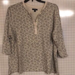 Chaps 3/4 sleeve Henley